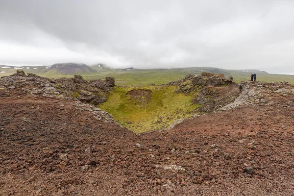 Looking in to the Volcano Eldborg crater — Stock Photo, Image