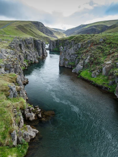 Canyon med en flod på Island — Stockfoto