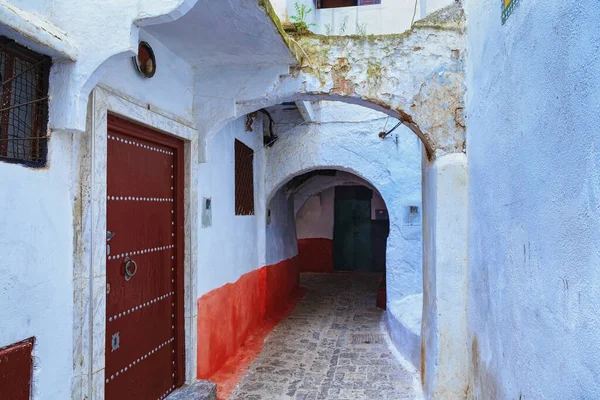 Vedere Zidurilor Vechi Din Cartierul Tetouan Medina Din Nordul Marocului — Fotografie, imagine de stoc
