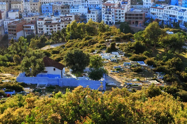 Uitzicht Oude Begraafplaats Chefchaouen Marokko Stad Ook Bekend Als Chaouen — Stockfoto