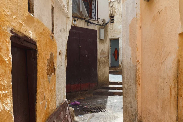 Calles Sucias Del Barrio Medina Fez Marruecos Medina Fez Zona — Foto de Stock