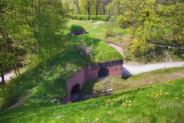 Vista Das Fortificações Históricas Montanha Gradowa Dia Ensolarado Gdansk Polónia — Fotografia de Stock