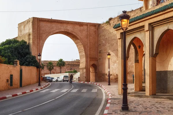 Meknes Morocco Czerwca 2017 Starożytna Brama Historycznym Centrum Meknes Meknes — Zdjęcie stockowe