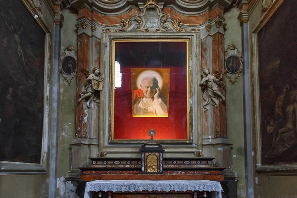 Bergamo Italia Maggio 2019 Altare Laterale Con Ritratto Papa Giovanni — Foto Stock