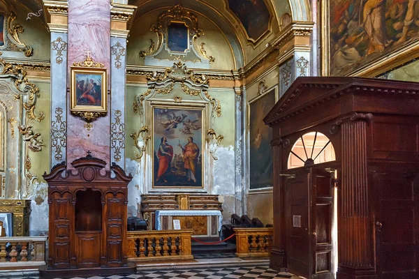 Bergamo Italien Maj 2019 Interiör Katolska Kyrkan Sant Agata Nel — Stockfoto