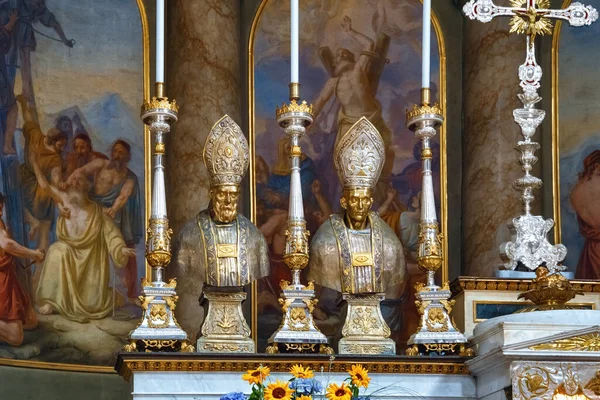 Bergamo Włochy Maj 2019 Szczegóły Ołtarza Głównego Neoklasycznym Kościele Andrzeja — Zdjęcie stockowe