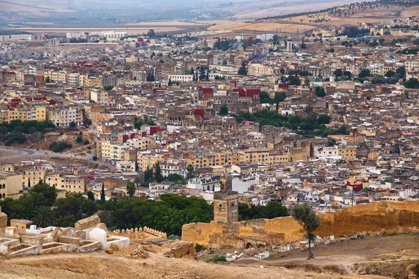 Αεροφωτογραφία Του Fez Bali Medina Είναι Παλαιότερο Περιτειχισμένο Μέρος Του Royalty Free Εικόνες Αρχείου