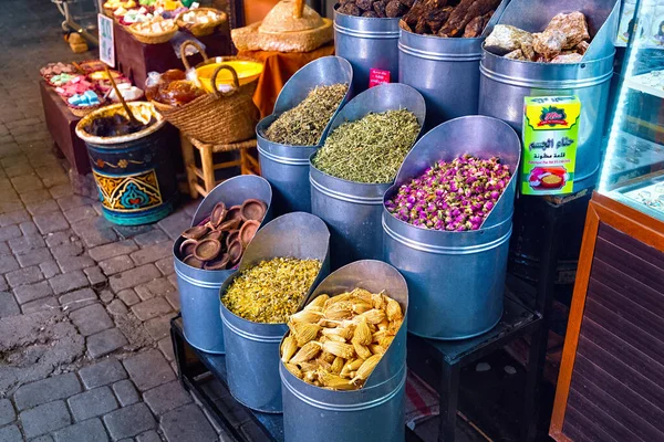 Marrakesh Morocco June 2017 Different Herbs Market Medina Marrakesh — Stock Photo, Image