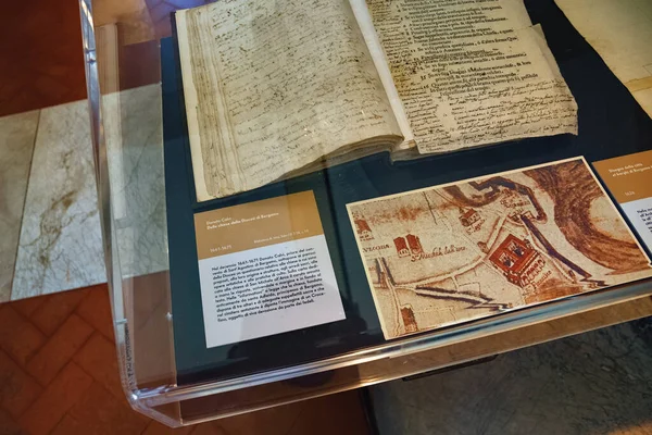 Bergamo Italy May 2019 Ancient Italian Books Famous Bergamo Library — Stock Photo, Image