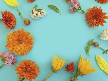 Renkli arka planda güzel çiçekler