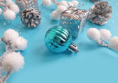 Noel ağacı oyuncağı, kış arkaplan kutlaması