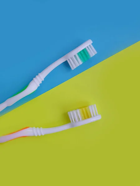 New Toothbrush Colored Background Dental — Stock Photo, Image