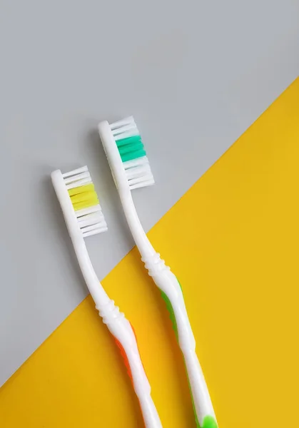 New Toothbrush Colored Background Dental — Stock Photo, Image