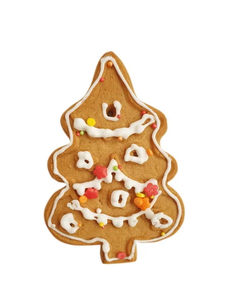 Biscotti Natale Isolati Sfondo Bianco — Foto Stock
