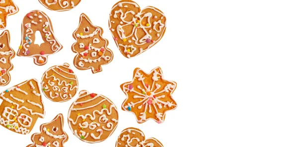 Jul Cookies Isoleret Hvid Baggrund - Stock-foto