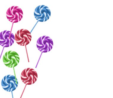 Beyaz arkaplanda lolipop izole edildi