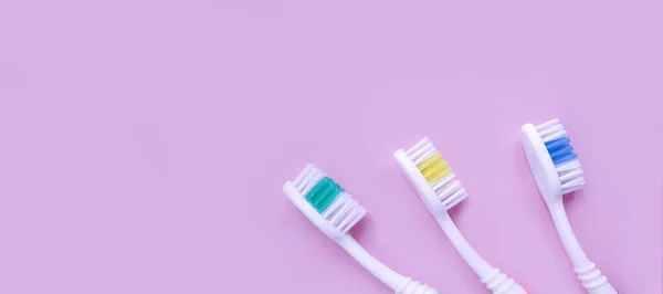 Toothbrush Toothpaste Colored Background — Stock Photo, Image