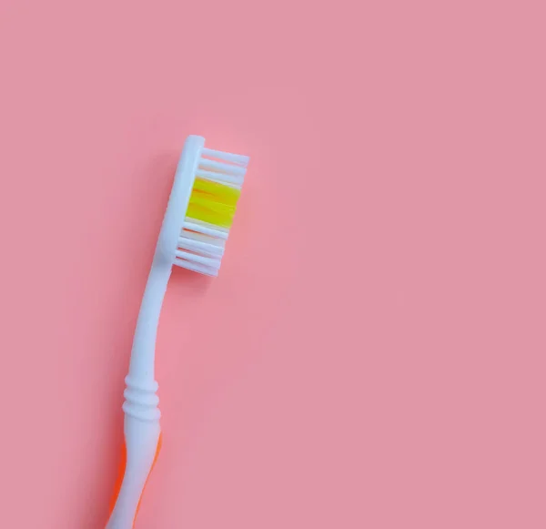 Toothbrush Toothpaste Colored Background — Stock Photo, Image