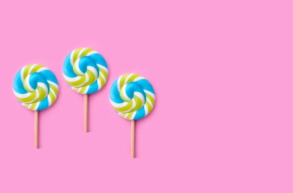 Spiralne Cukierki Kolorowe Tło Urodziny Karta — Zdjęcie stockowe