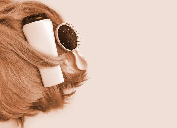 Волосся Шампунь Кольоровому Фоні — стокове фото