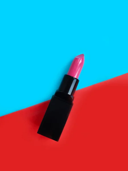 Lipstick Gekleurde Achtergrond Make Schoonheid Accessoire — Stockfoto