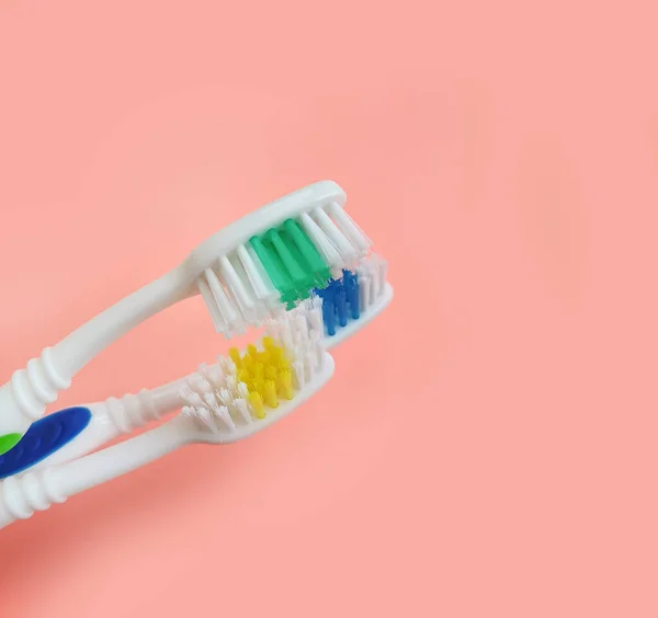 Szczoteczka Zębów Kolorowym Tle — Zdjęcie stockowe