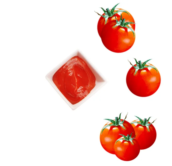 Ketchup Jar Elszigetelt Fehér Háttér — Stock Fotó