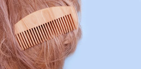 wooden comb beautiful hair background