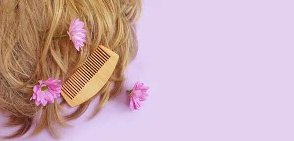 Květ Vlasů Barevném Pozadí — Stock fotografie