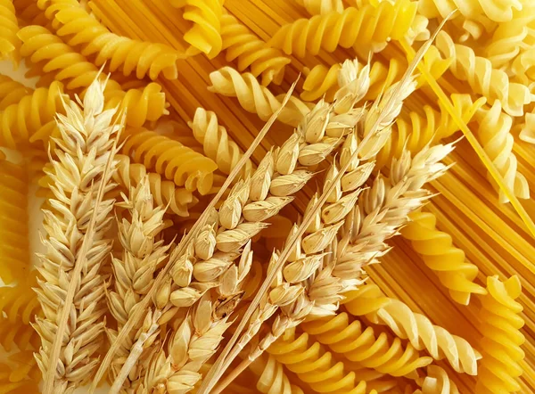 Pasta Vete Öra Bakgrund Ekologisk Mat — Stockfoto