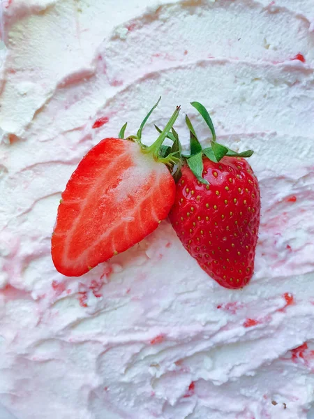 Căpșuni Înghețată Aproape — Fotografie, imagine de stoc