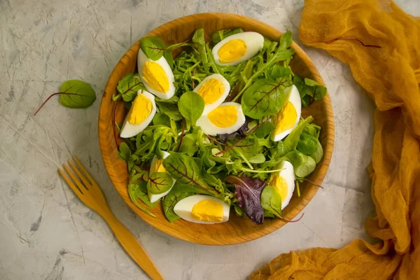 Fresh Salad Boiled Eggs Plate — Stock Photo, Image