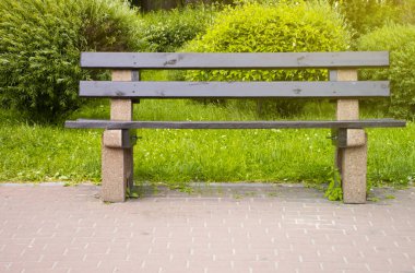 Yaz parkında boş bir bank.