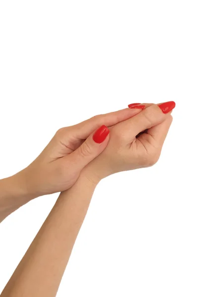 白色背景下孤立的女性手指甲 — 图库照片