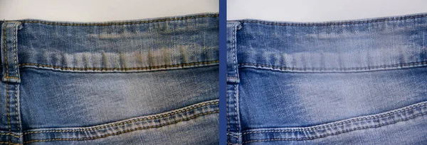 Mancha Denim Antes Depois — Fotografia de Stock