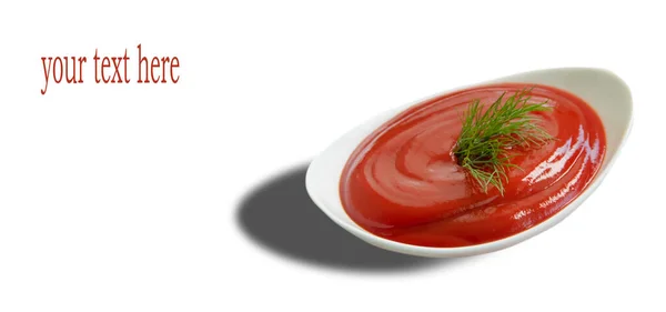 Ciotola Ketchup Isolato Sfondo Bianco — Foto Stock