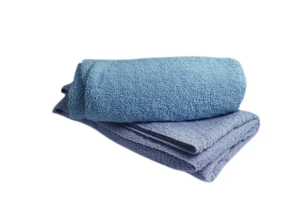 Blue Towel Isolated White Background — Stock Photo, Image