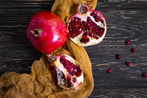 Pomegranate Fruit Wooden Background — Stock Photo, Image