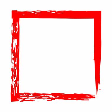 Grunge Boyası Vektörü Sert Fırça Darbeleriyle Dikdörtgen Kenarlığı