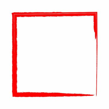 Grunge Fırça Boyalı Vektör Dikdörtgen Çerçeve Kenarlık Vektörü Şablonu