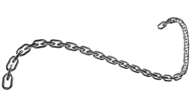 Modern tasarım projeleri için parlak metalik zincir elementi, gücü, bağlantıyı ve endüstriyel tarzı sembolize eder, görsel etki için mükemmeldir.