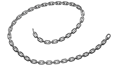 Dinamik gümüş zincir aşağı sarmal taşıma gücü ve bağlantı, güvenlik kavramları ve endüstriyel tasarım projeleri için mükemmel