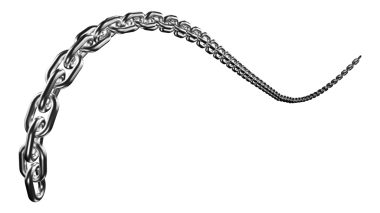 Eğri gümüş zincir, bir güç ve bağlantı sembolü, güvenlik kavramları için mükemmel ya da tasarım projelerine endüstriyel şıklığı eklemek