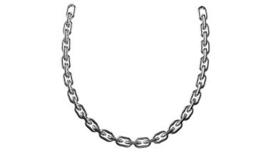 Güçlü metalik zincir, güçlü bir bağlantı sembolü ve kırılmaz bağlar, güç, güvenlik ve endüstriyel tasarım kavramları aktarmak için mükemmel.