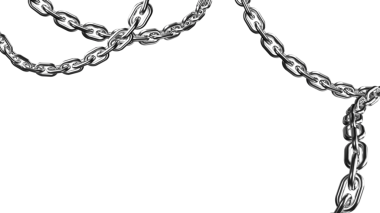 Uçsuz bucaksız tasarımlar için mükemmel şeffaf bir arkaplana sahip dramatik gümüş zincir sınır unsuru veya projelere endüstriyel şıklığın bir dokunuşu