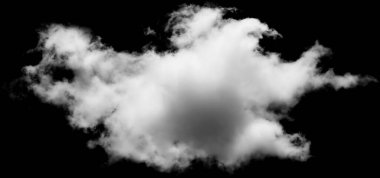 Siyaha karşı izole edilmiş beyaz bulut, huzur ve merak hissi uyandırıyor. Tasarımlarınıza ve yaratıcı projelerinize hafif bir hava katmak için mükemmel..