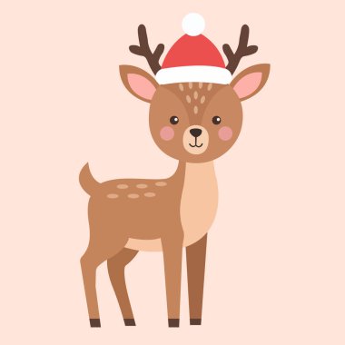 Noel ve Kış Tasarımları İçin Şirin Bebek Geyiği Çizgisi