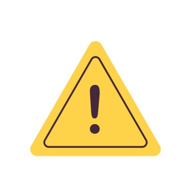 Warning triangle icon ideal for safety training materials, cybersecurity platforms, website alerts, mobile apps and IT marketing graphics.