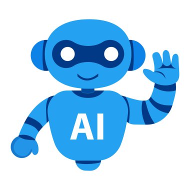 EdTech platformları, eLearning uygulamaları, web sitesi UI, dijital sınıf sunumları ve teknoloji tabanlı eğitim pazarlaması için yapay zeka robot eğitim ikonu ideali.