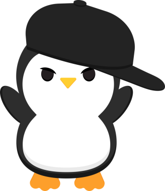 sevimli küçük penguen karakteri